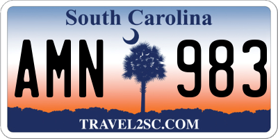 SC license plate AMN983