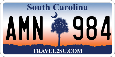 SC license plate AMN984