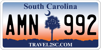 SC license plate AMN992