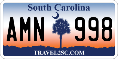 SC license plate AMN998