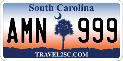 SC license plate AMN999