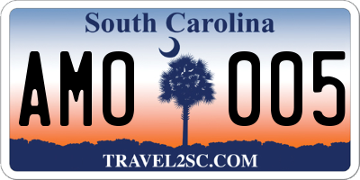 SC license plate AMO005