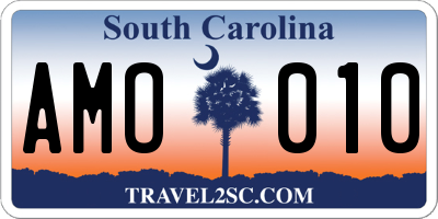 SC license plate AMO010