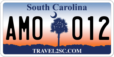 SC license plate AMO012