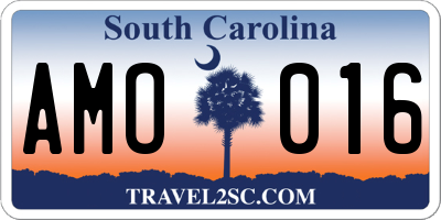 SC license plate AMO016