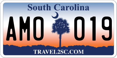 SC license plate AMO019