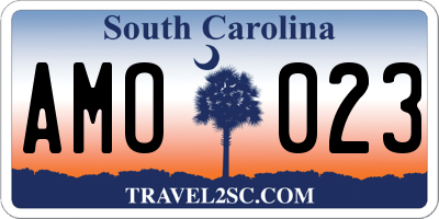SC license plate AMO023