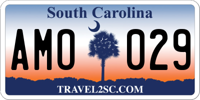 SC license plate AMO029