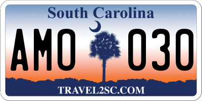 SC license plate AMO030