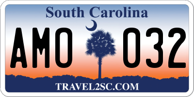 SC license plate AMO032