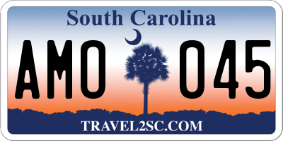 SC license plate AMO045