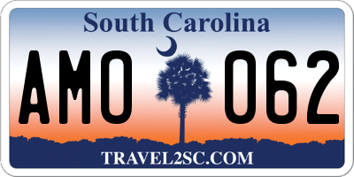 SC license plate AMO062