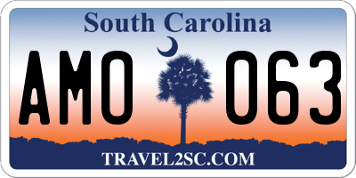 SC license plate AMO063