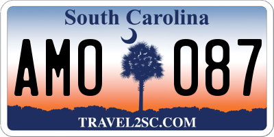 SC license plate AMO087