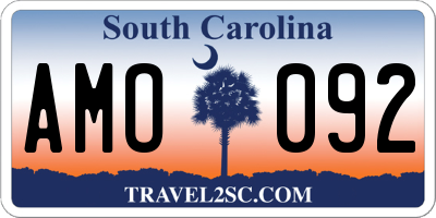 SC license plate AMO092