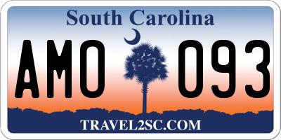 SC license plate AMO093