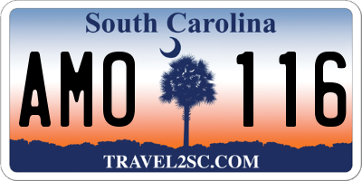 SC license plate AMO116