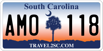 SC license plate AMO118