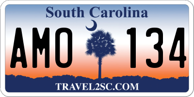SC license plate AMO134