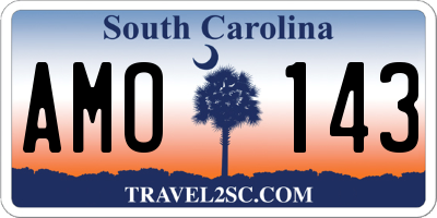 SC license plate AMO143