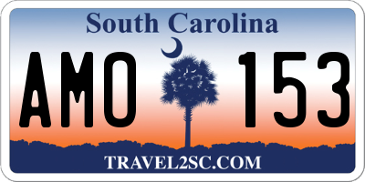 SC license plate AMO153
