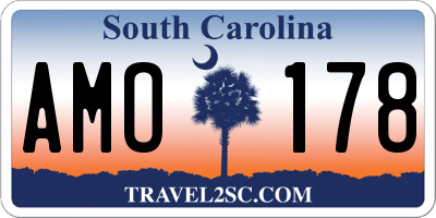 SC license plate AMO178