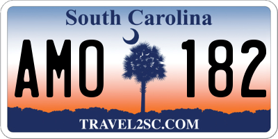 SC license plate AMO182