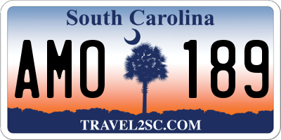 SC license plate AMO189