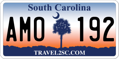 SC license plate AMO192