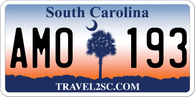 SC license plate AMO193