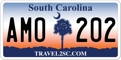 SC license plate AMO202