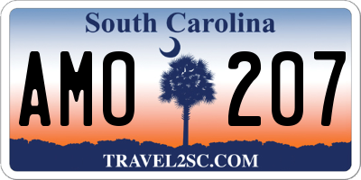SC license plate AMO207