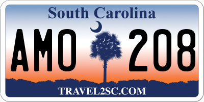 SC license plate AMO208
