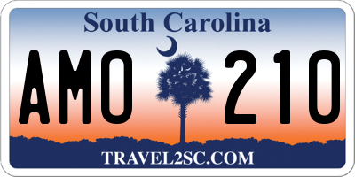 SC license plate AMO210