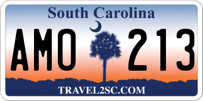 SC license plate AMO213