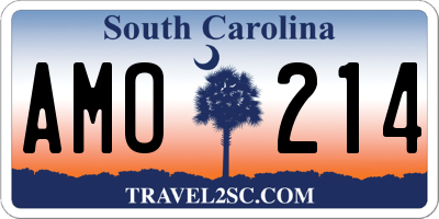 SC license plate AMO214