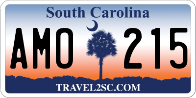 SC license plate AMO215