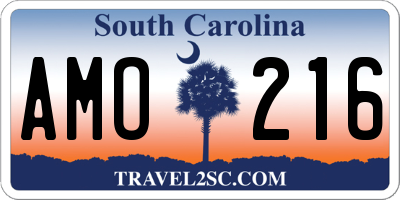 SC license plate AMO216