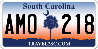 SC license plate AMO218