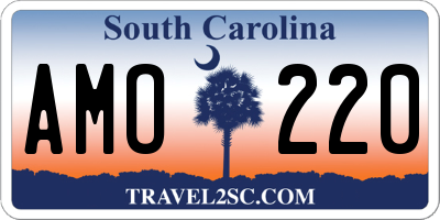 SC license plate AMO220