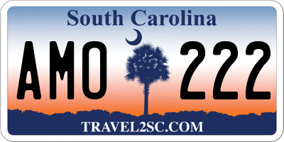 SC license plate AMO222