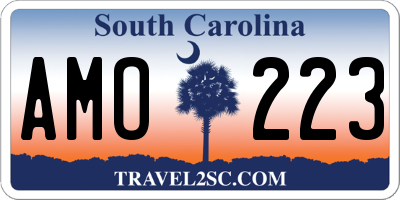 SC license plate AMO223