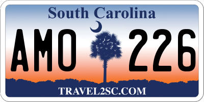 SC license plate AMO226