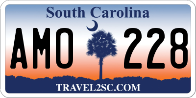 SC license plate AMO228