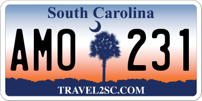 SC license plate AMO231