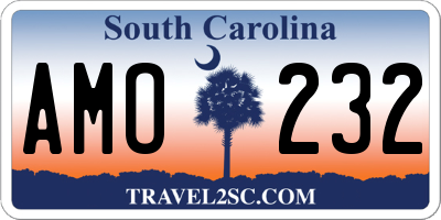 SC license plate AMO232