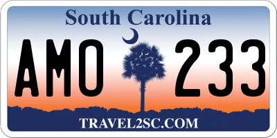 SC license plate AMO233