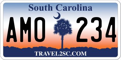 SC license plate AMO234