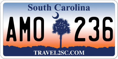 SC license plate AMO236