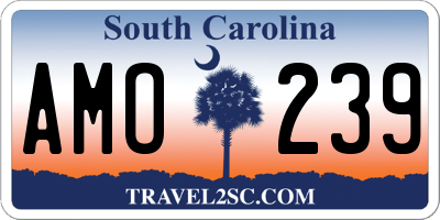 SC license plate AMO239